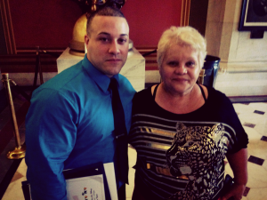 Albertus Veteran Jonathan Medina and his role mode, inspiration, and mother Isabel Rodriguez 